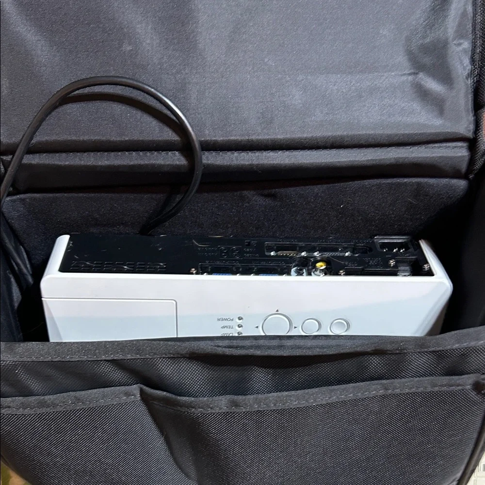 Hitachi White Projector with Black Carrying Case
